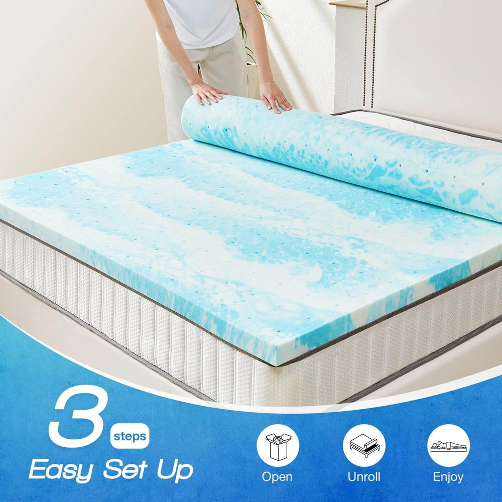 CoolComfort Memory Foam Bed Topper for Back Relief