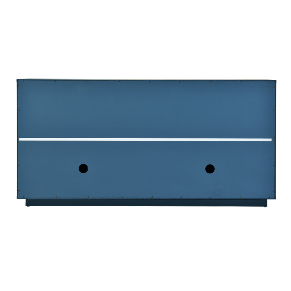 Chic Navy Sideboard with Stylish Handles & Adjustable Shelves