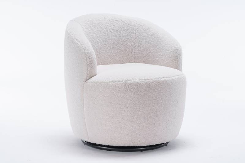 Cozy Ivory Swivel Accent Chair