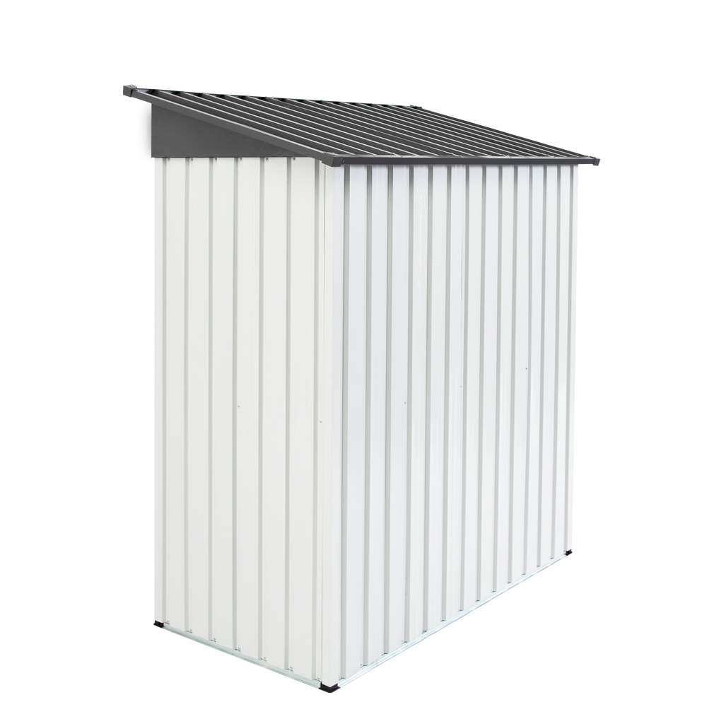 Garden Essentials Metal Storage Shed - Gray & White Rainproof Tool Keeper