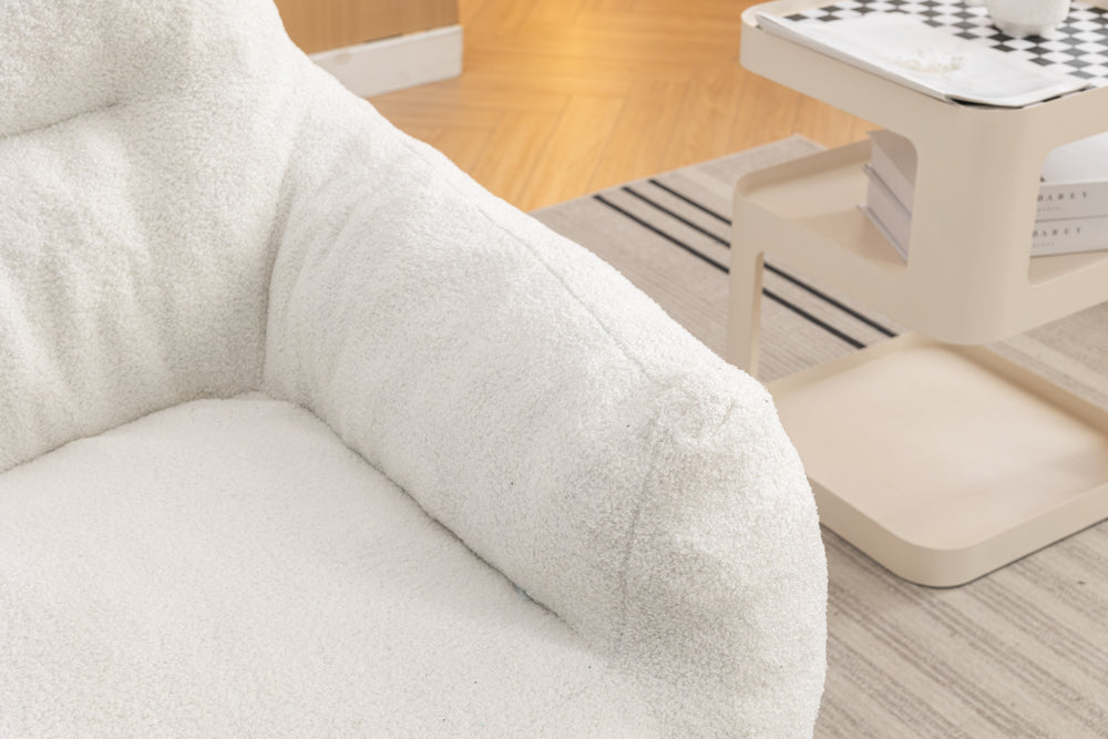 Cozy Ivory Teddy Bean Bag Chair