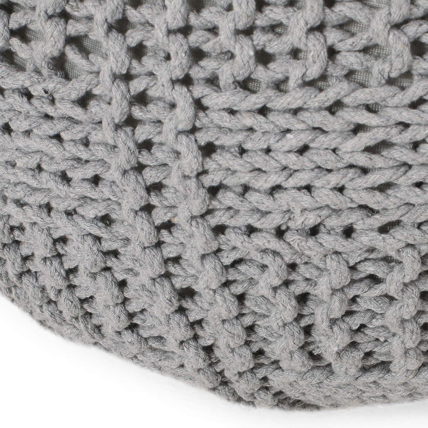 Cozy Cotton Round Pouf