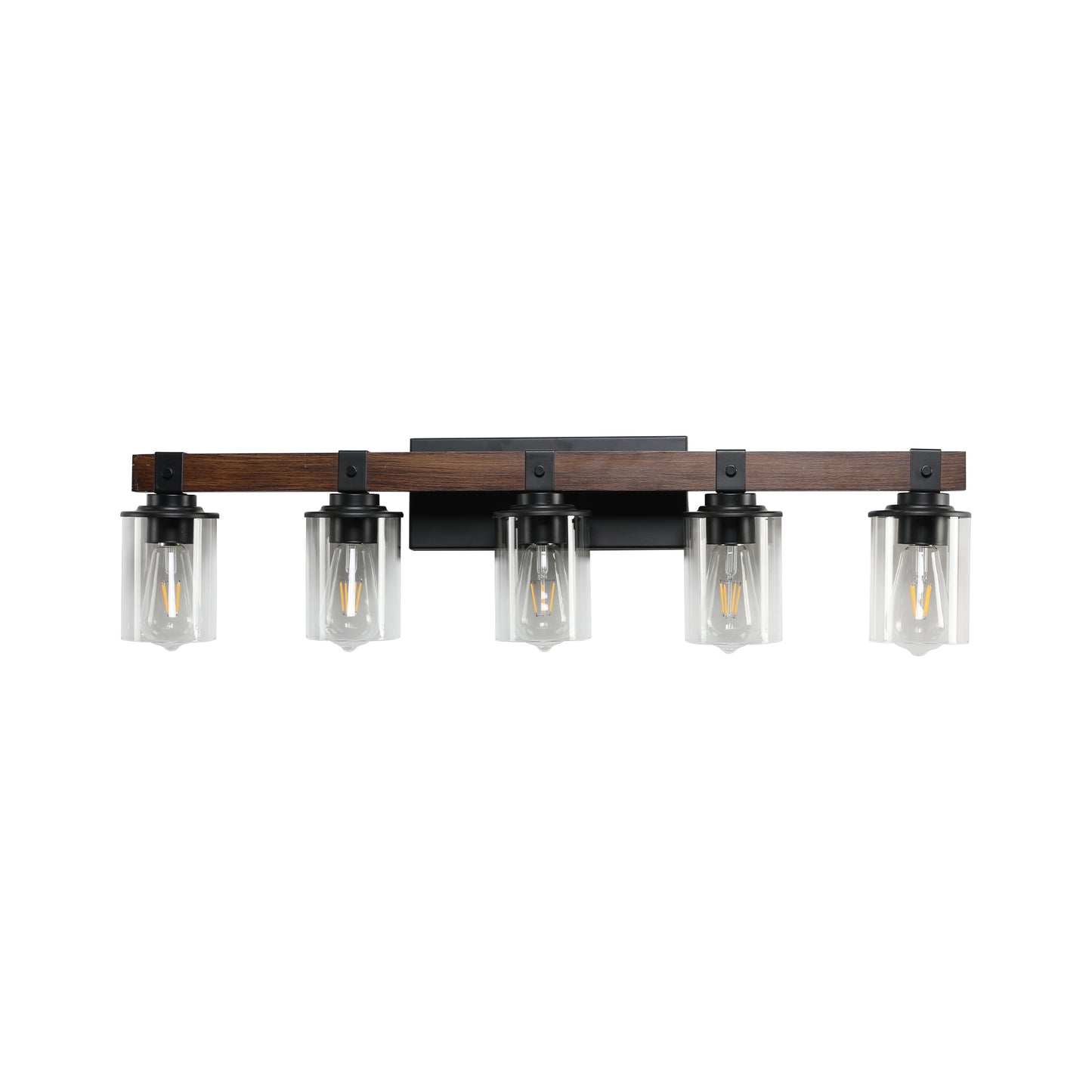 Rustic 5-Light Farmhouse Bathroom Vanity Fixture