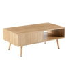 Chic Rattan Coffee Table with Hidden Storage