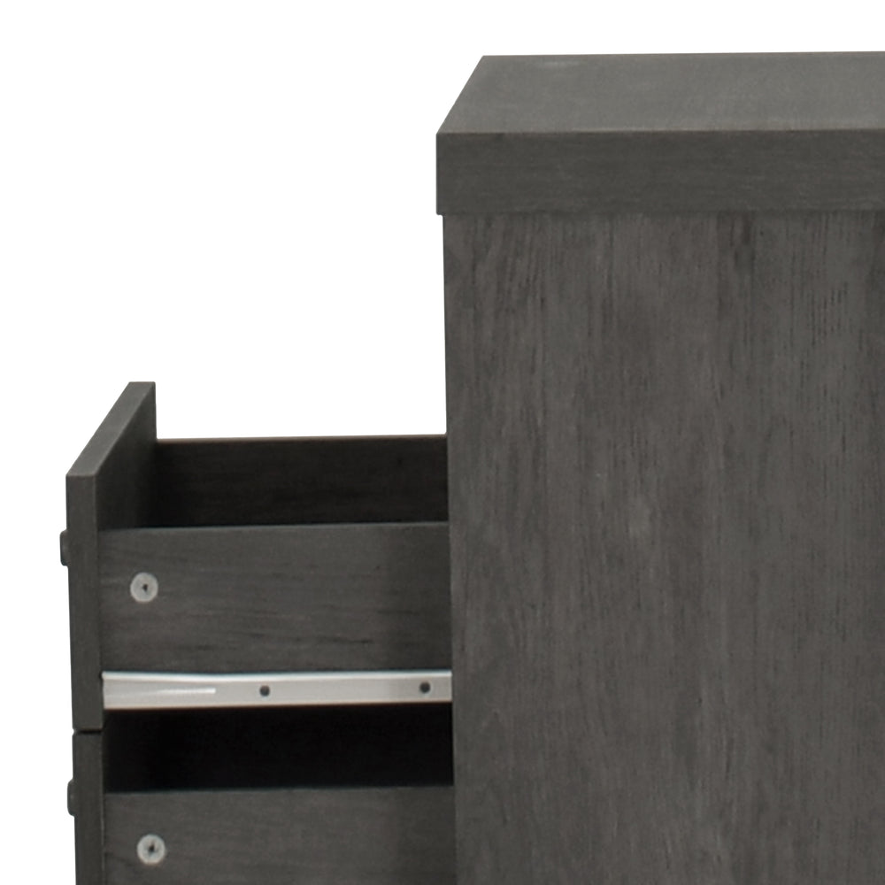 Sleek Double Drawer Nightstand