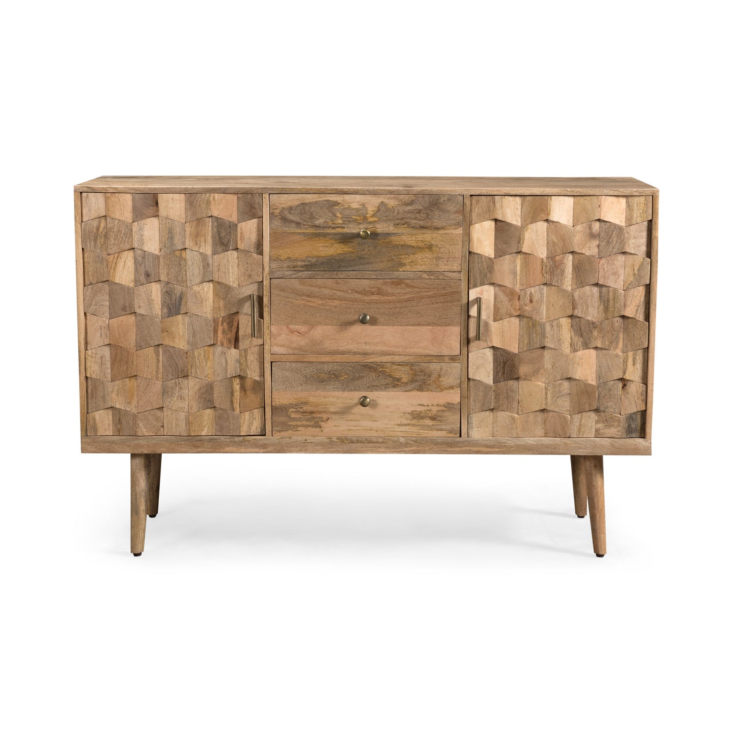 Chic 3-Drawer Sideboard with Trendy Doors