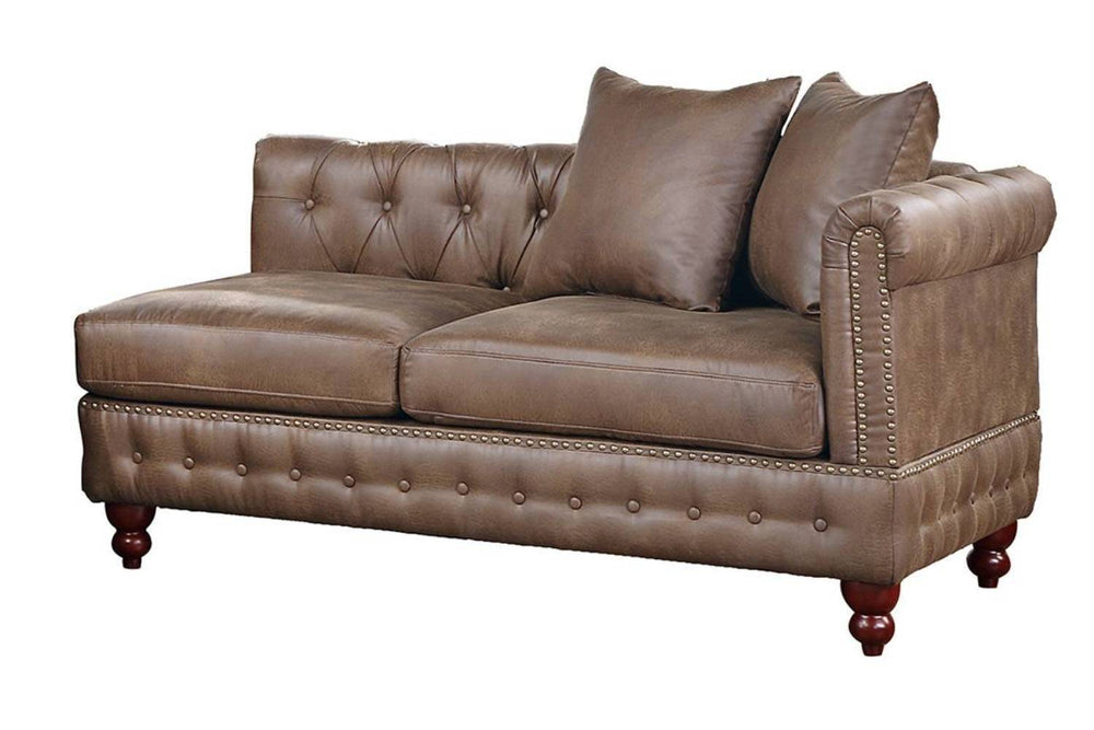 Chic Reversible Loveseat in Dark Coffee Leatherette