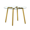 Chic Glass Round Table with Golden Legs