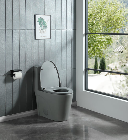 Eco-Friendly Comfort Height Toilet with Soft Close - Light Grey