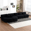 Chic Black Modular Sofa with Loungers and Plush Pillows