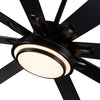 Smart Matte Black Ceiling Fan with Remote