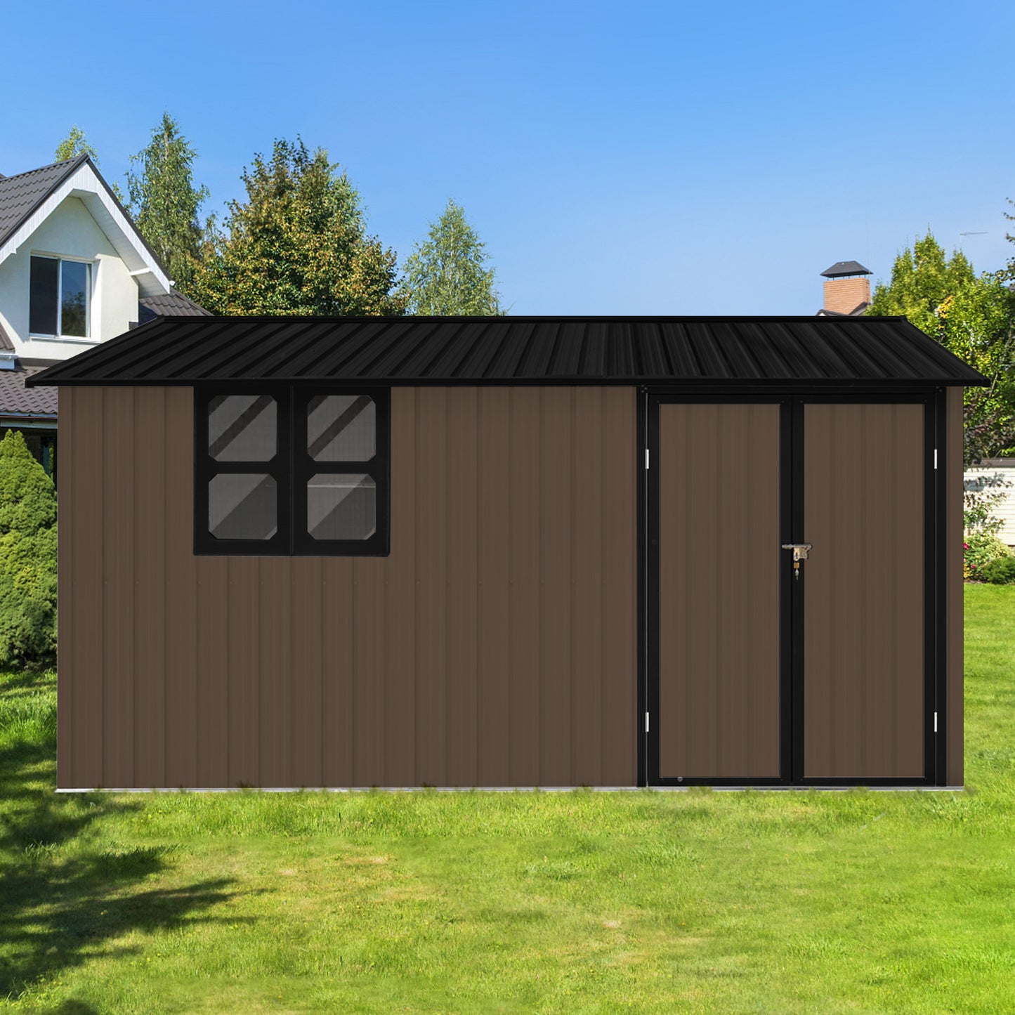 Rustic Garden Shed with Window - Perfect Outdoor Storage!