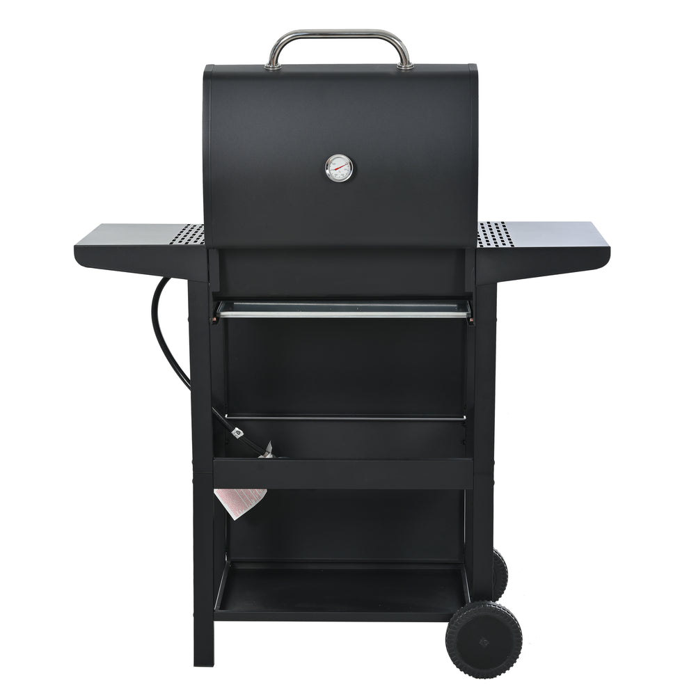 Stainless Steel 4-Burner Propane Grill with Shelves & Wheels