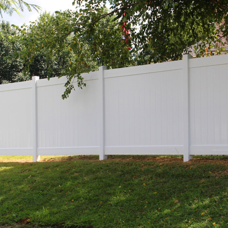 White Vinyl Privacy Fence Set