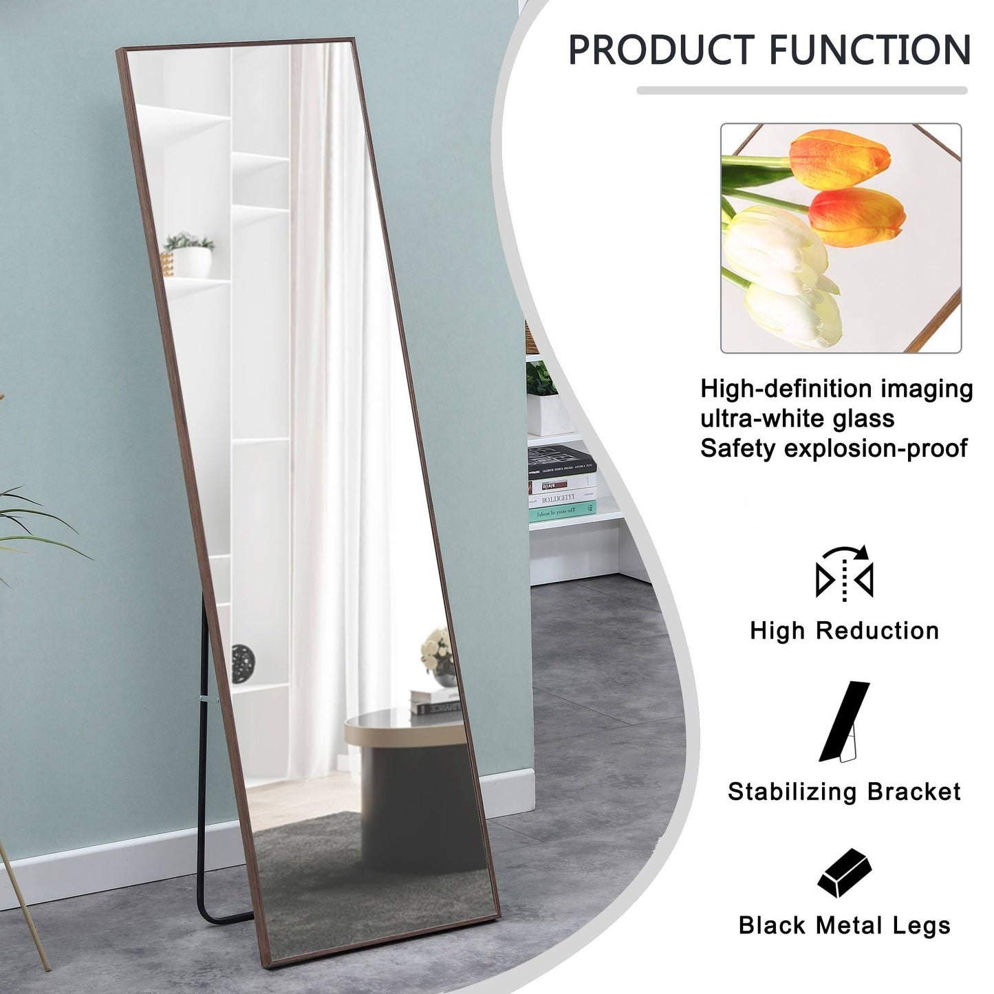 Elegant Full-Length Wood Mirror