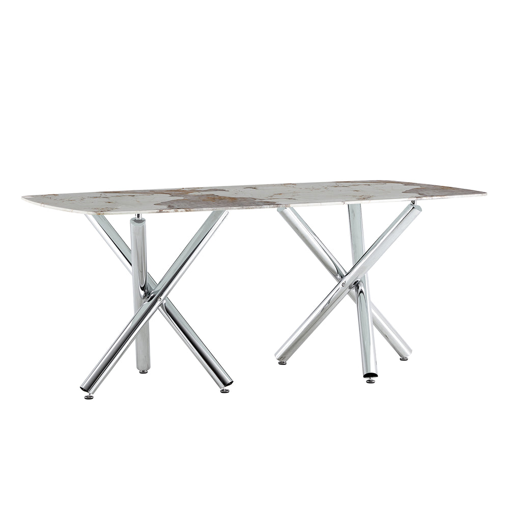 Chic Marble-Top Dining Table