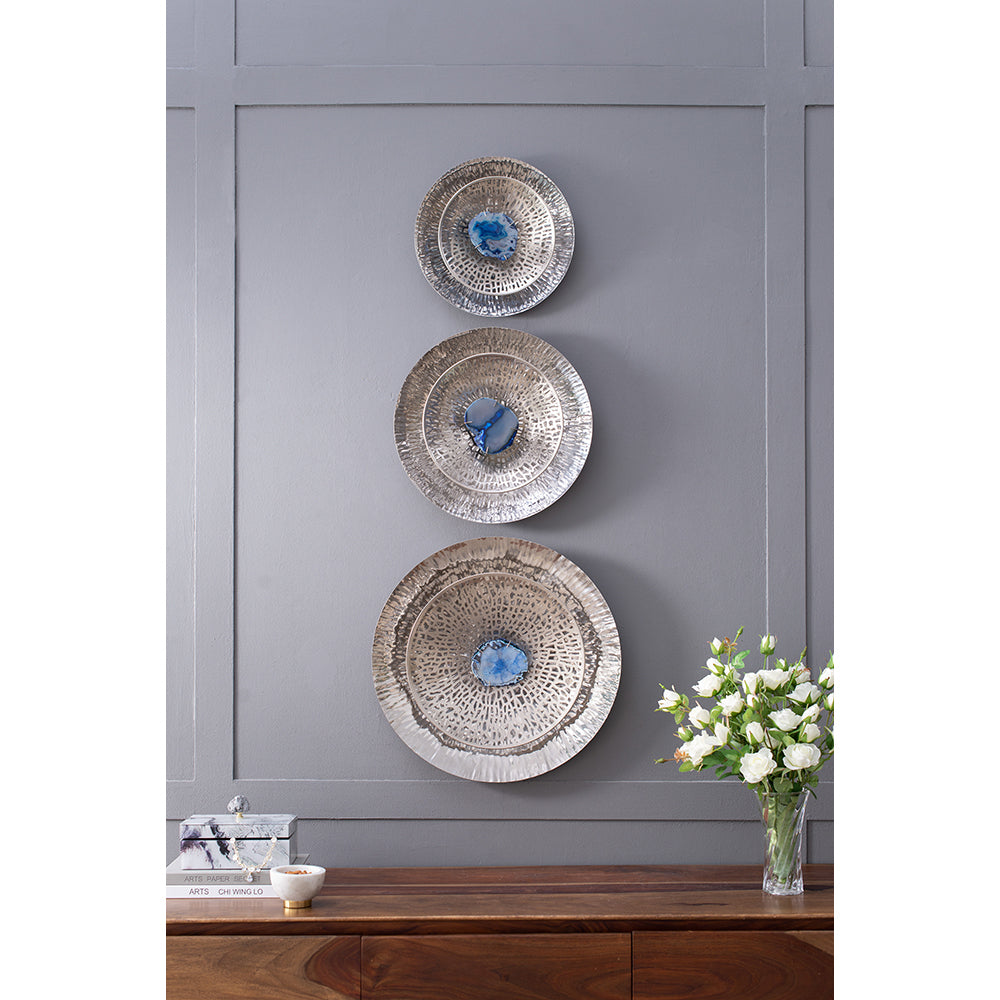 Elegant Silver Wall Discs - Set of Three