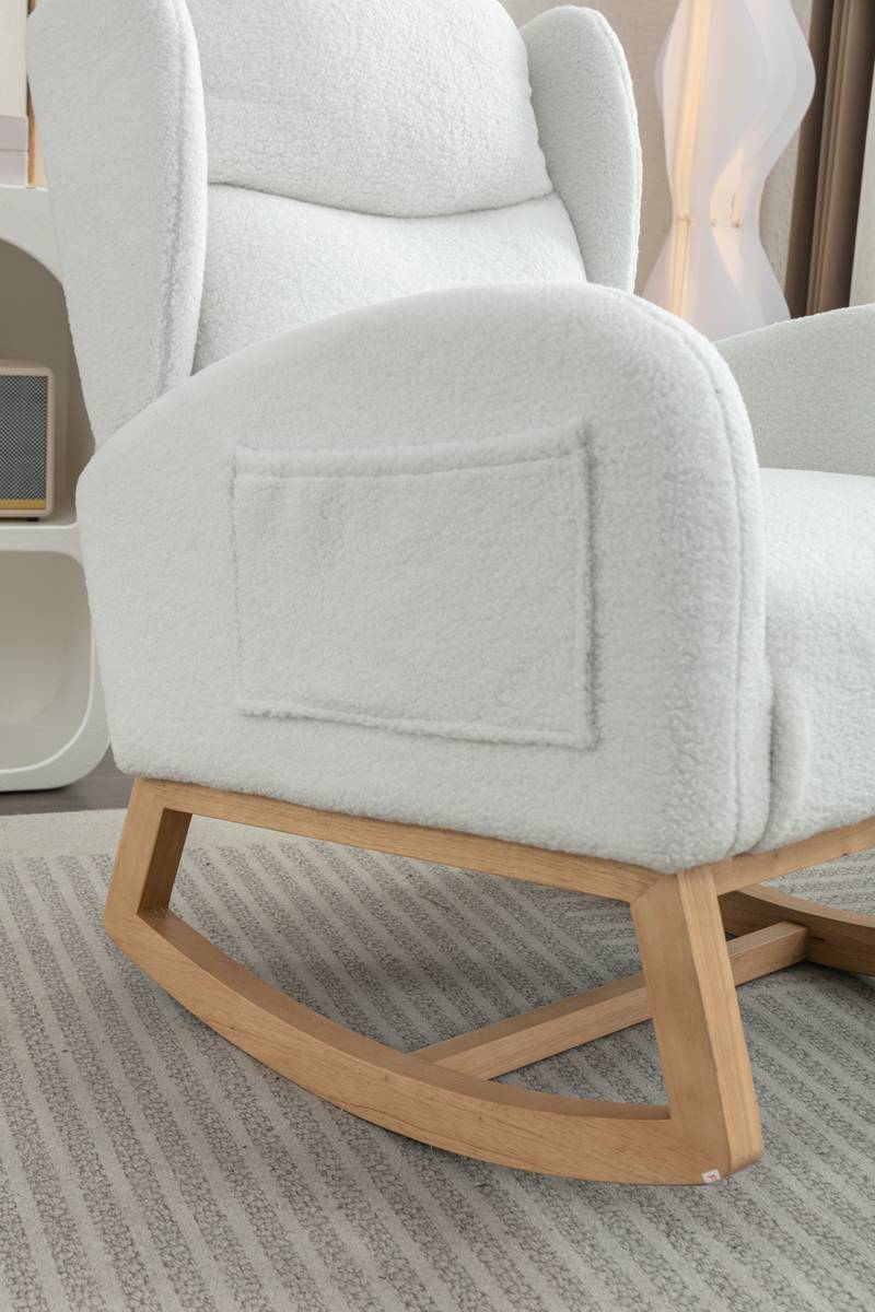 Cozy Ivory Teddy Rocking Chair