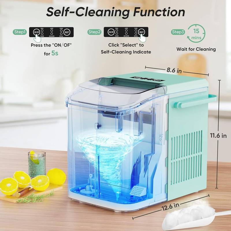 Rapid Chill Ice Maker - Self-Cleaning & Portable!