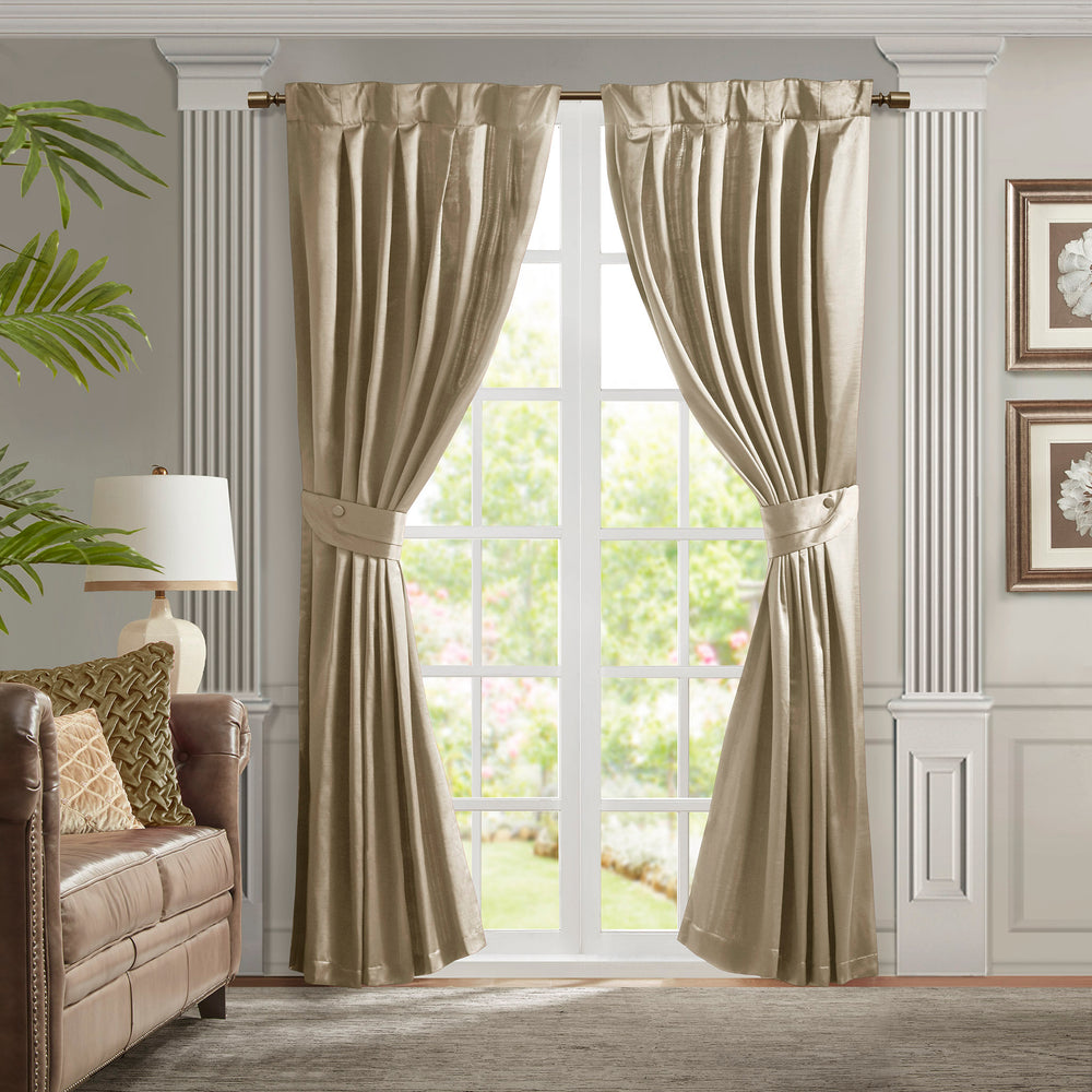 Charming Pleat Curtain Panel with Tieback