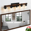 Rustic 5-Light Farmhouse Bathroom Vanity Fixture