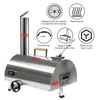 Silver Outdoor Pizza Oven - Portable Wood-Fired Delight!