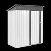 Garden Essentials Metal Storage Shed - Gray & White Rainproof Tool Keeper