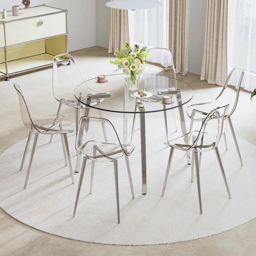 Sleek Glass Round Table