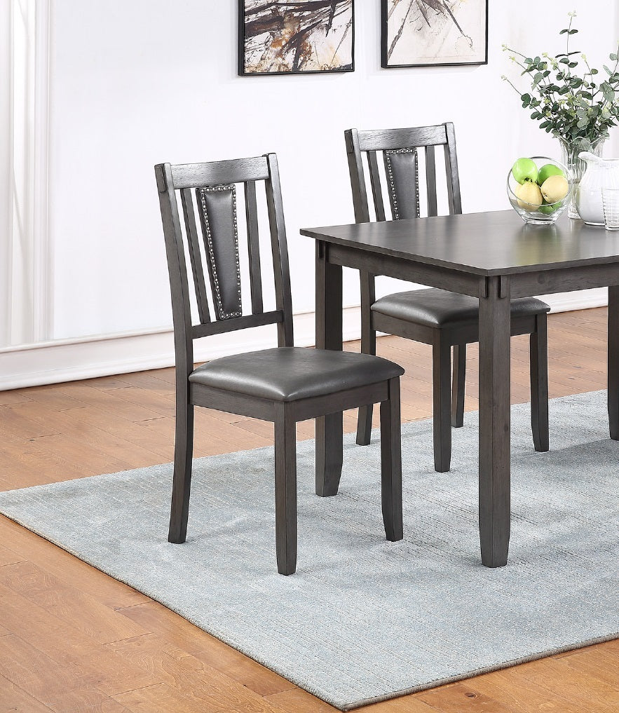 Chic Grey Dinette Set with Cozy Cushioned Chairs