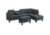 Charcoal Comfort Sectional Sofa Set with Storage Ottoman