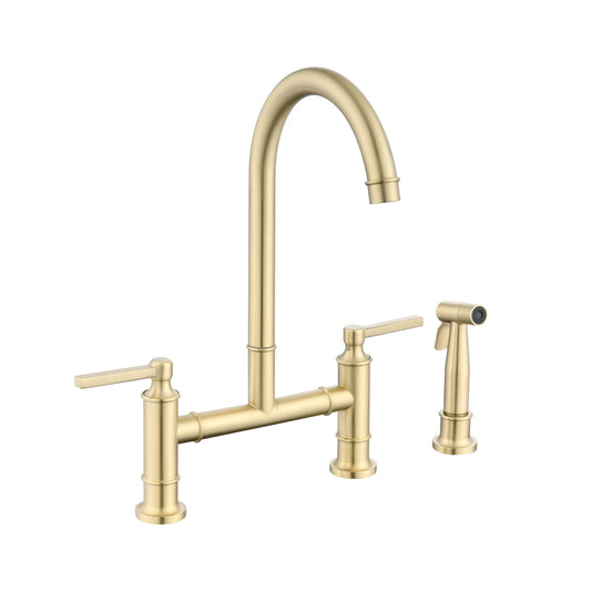 Versatile Double Handle Kitchen Faucet with Sprayer