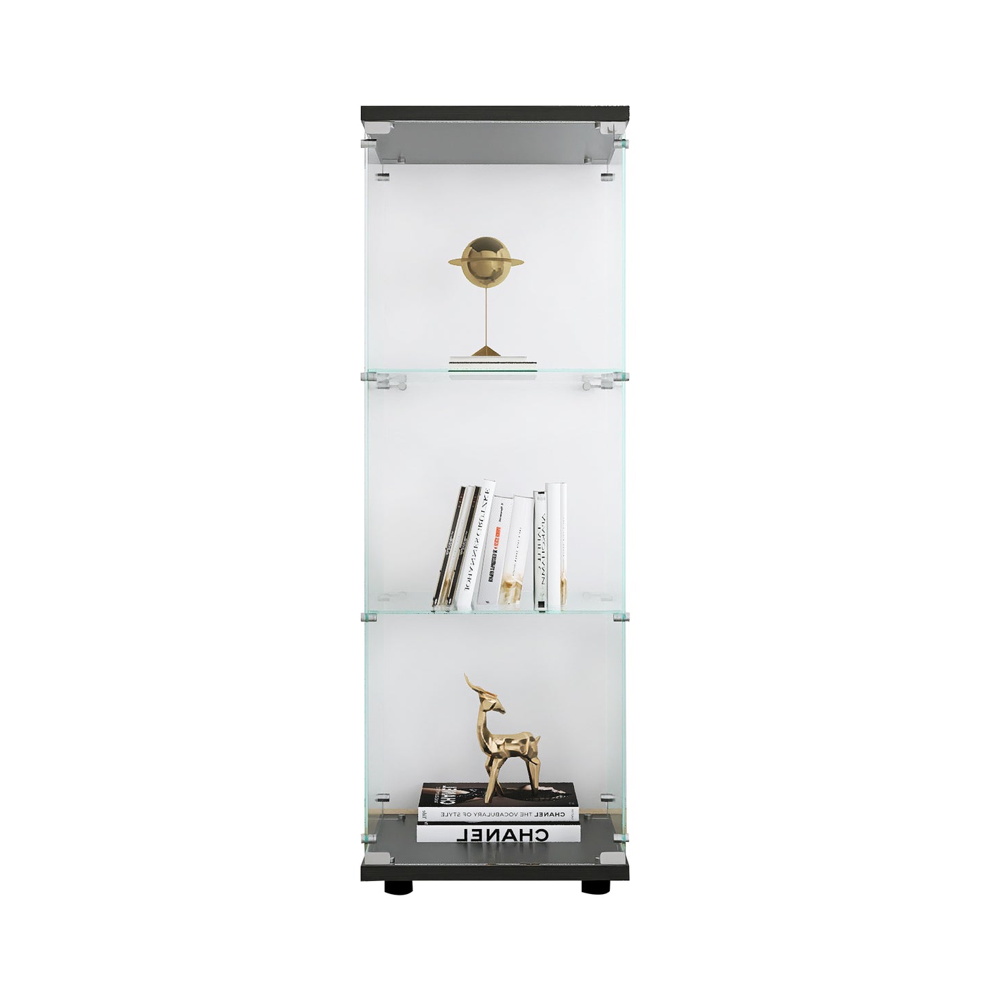 Chic Black Glass Display Cabinet