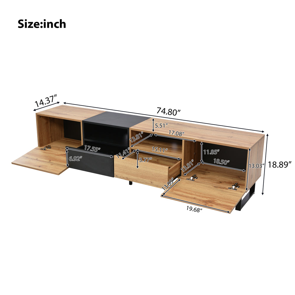 Sleek Media Console with Drop-Down Door and Ample Storage