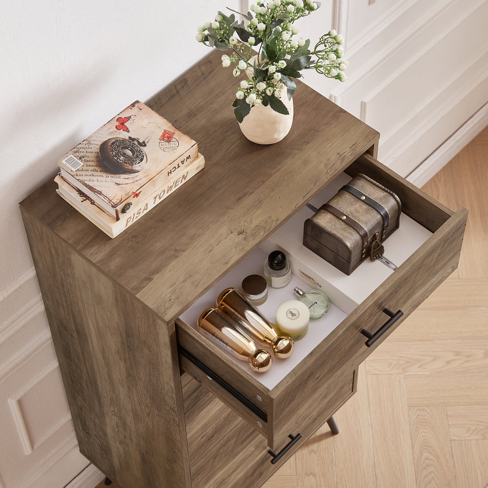 Rustic Walnut 5-Drawer Dresser