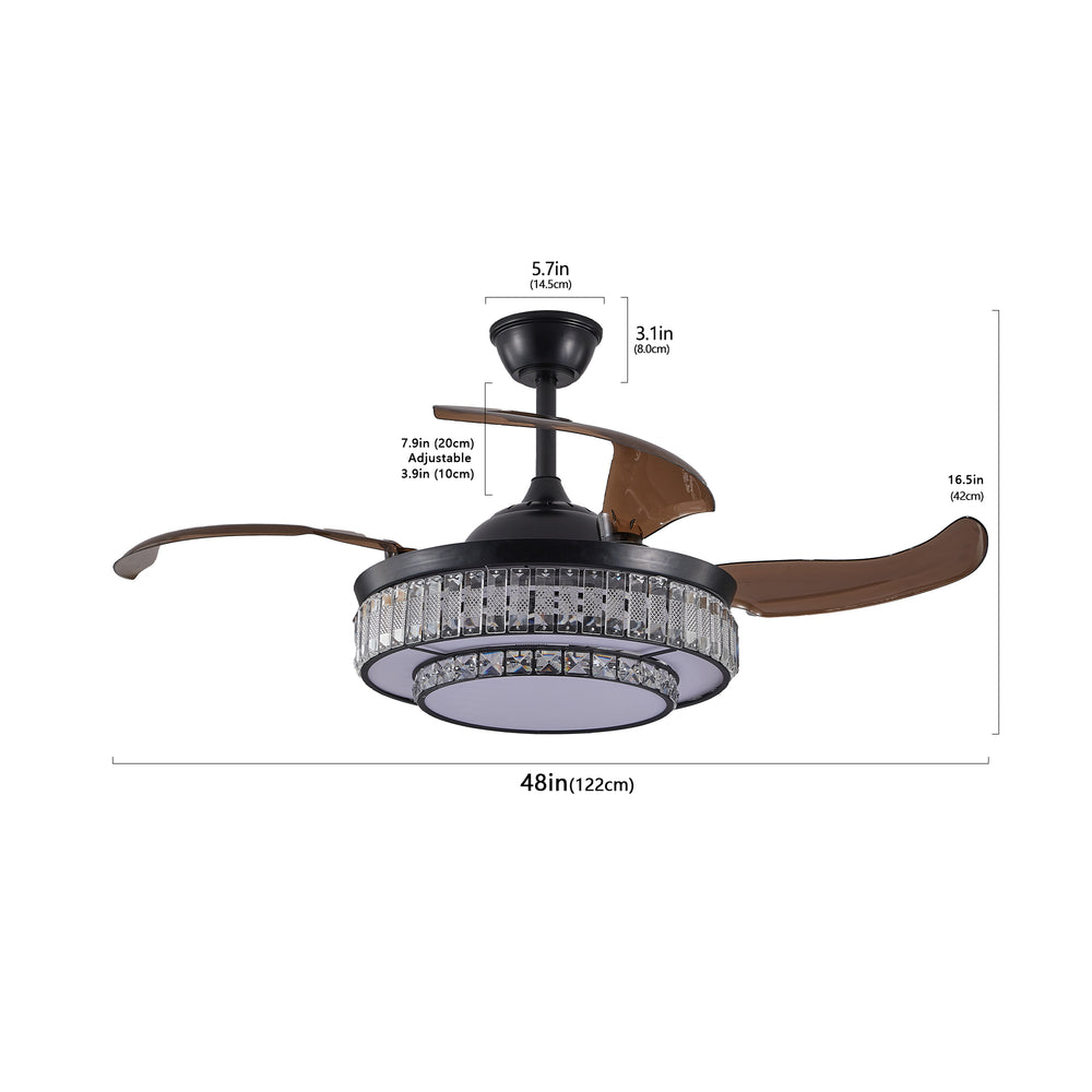 Sleek LED Ceiling Fan with Light & Remote - Modern Comfort for Every Room