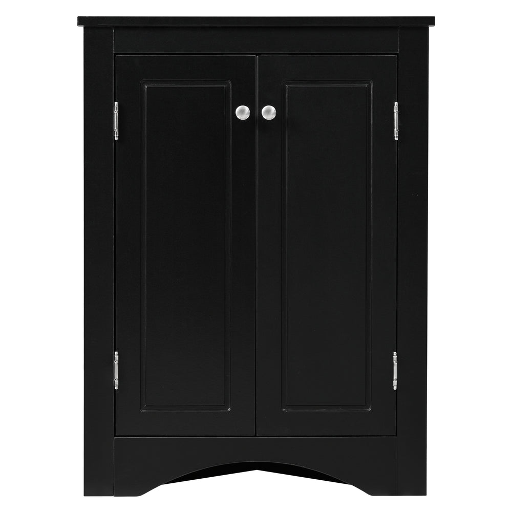 Chic Black Triangle Storage Cabinet for Home & Kitchen