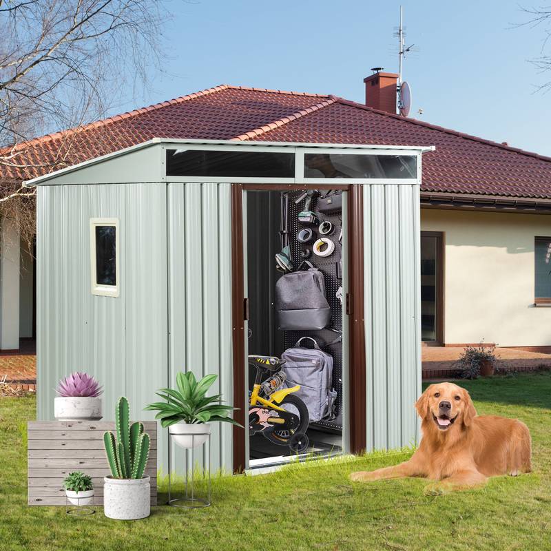 Bright Outdoor Metal Shed with Window