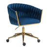 Woven Blue Swivel Office & Vanity Chair