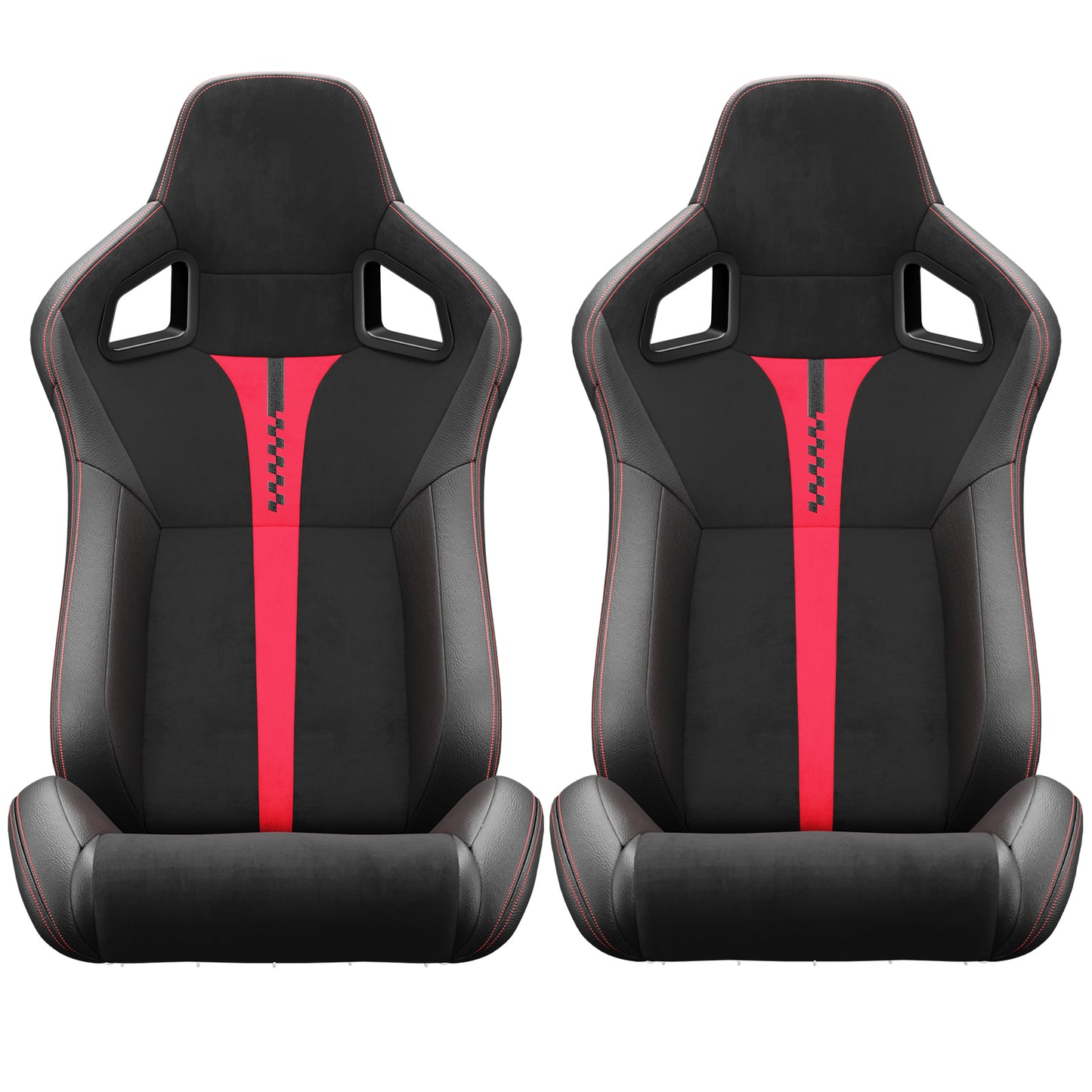 Sporty Red Racing Seats with Reclinable Design