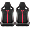 Sporty Red Racing Seats with Reclinable Design