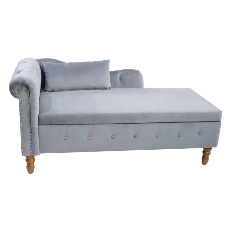 Velvet Dream Lounge Chair with Storage & Pillow