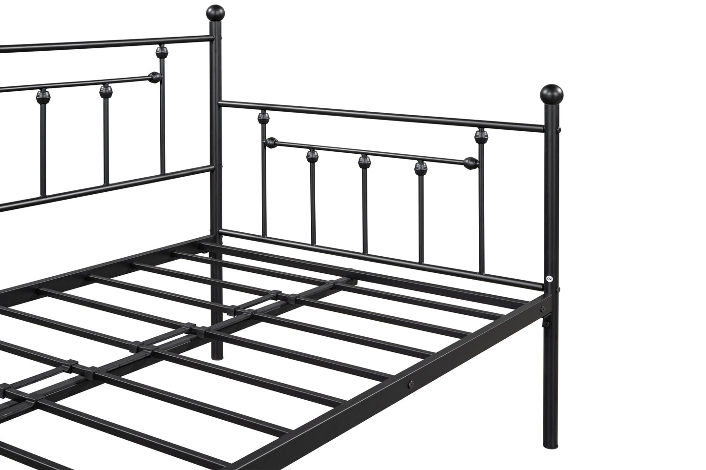 Vintage Metal Twin Daybed with Trundle - Stylish & Space-Saving Comfort