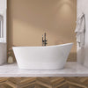 Serenity Oval Soaking Tub - Chic Adjustable Freestanding Bath with Chrome Drain