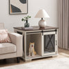 Charming Dog Crate End Table with Barn Door