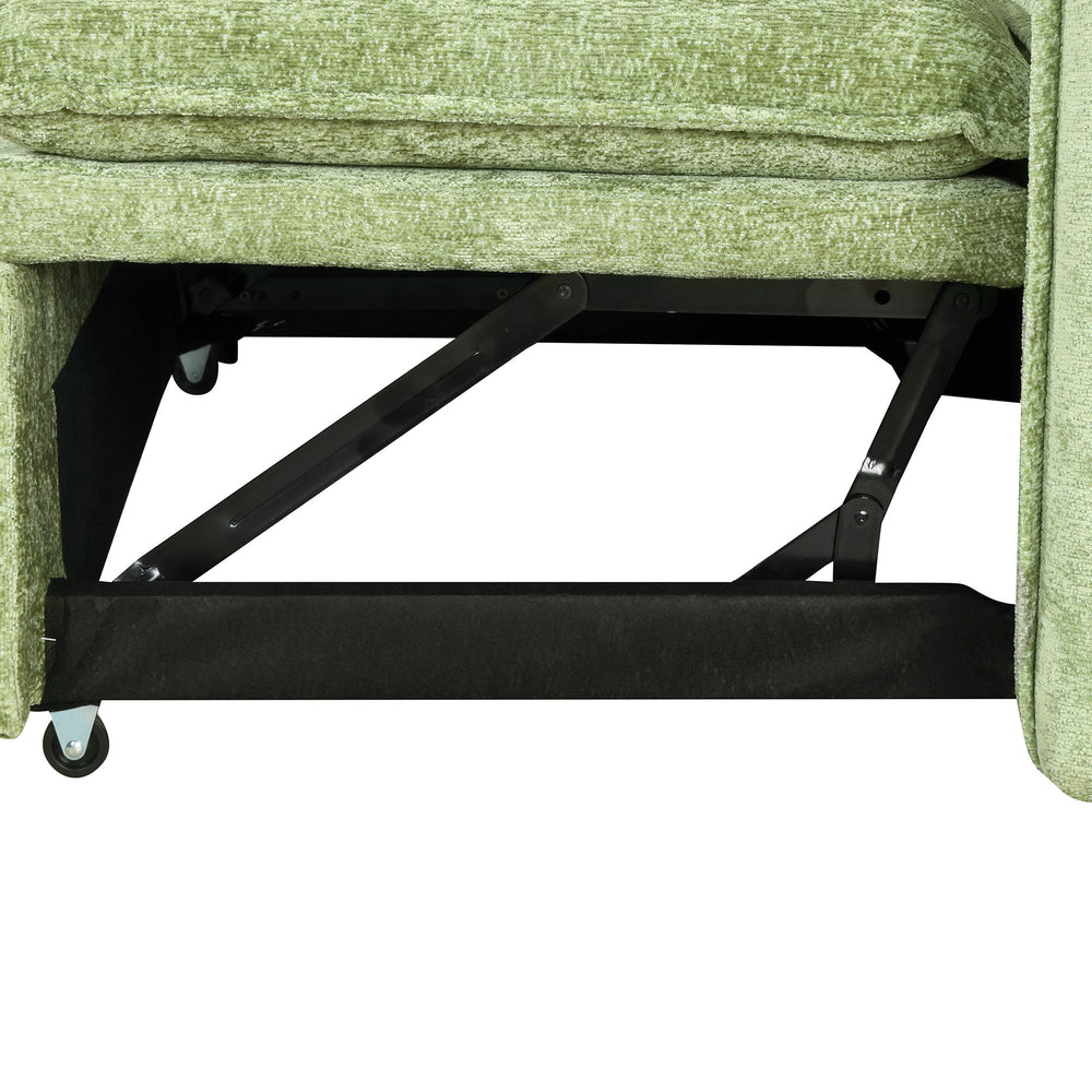 Cozy Green Convertible Sofa Bed with Storage & USB Charging