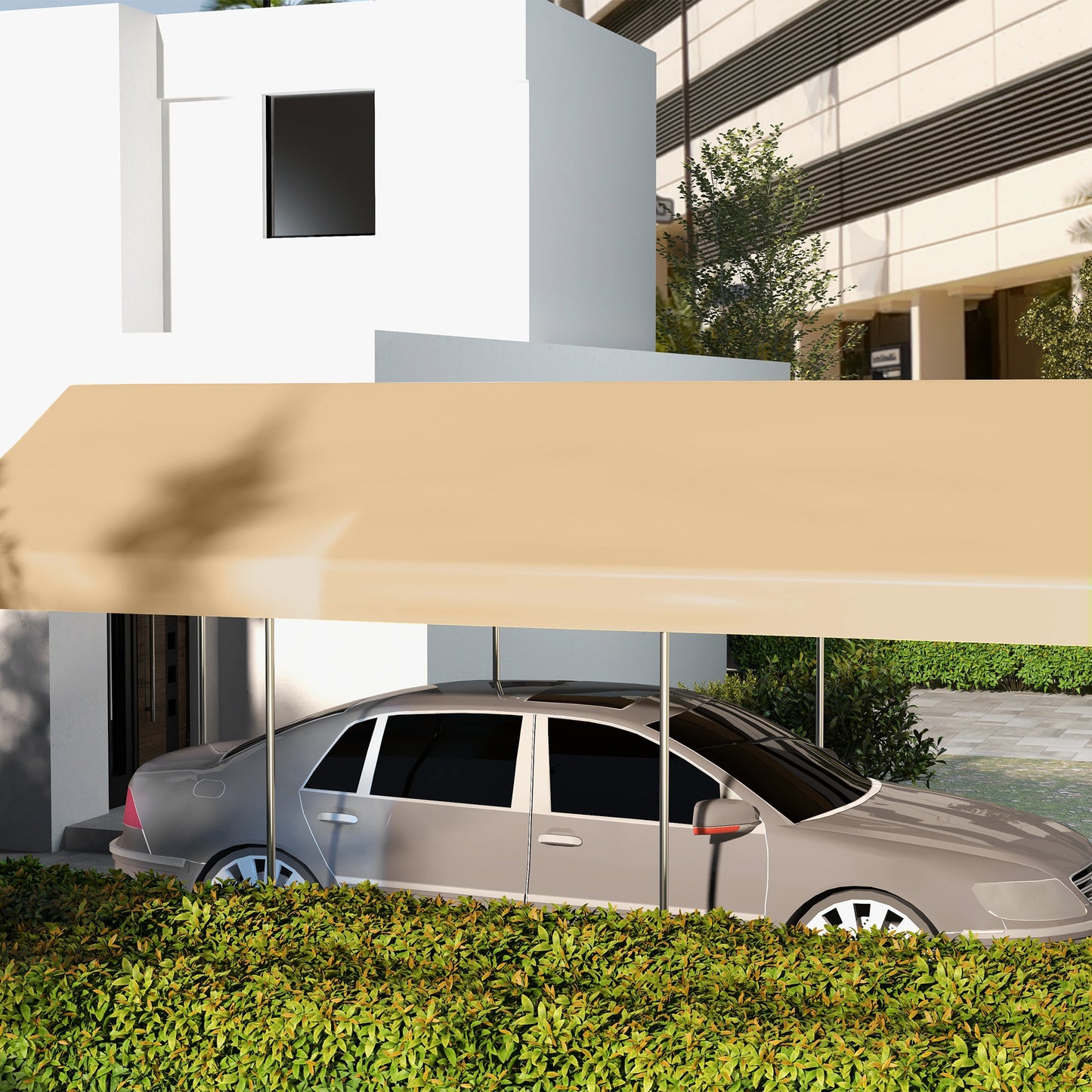 Beige Waterproof Carport Canopy Cover