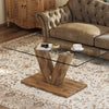 Sleek Glass & Wood Coffee Table