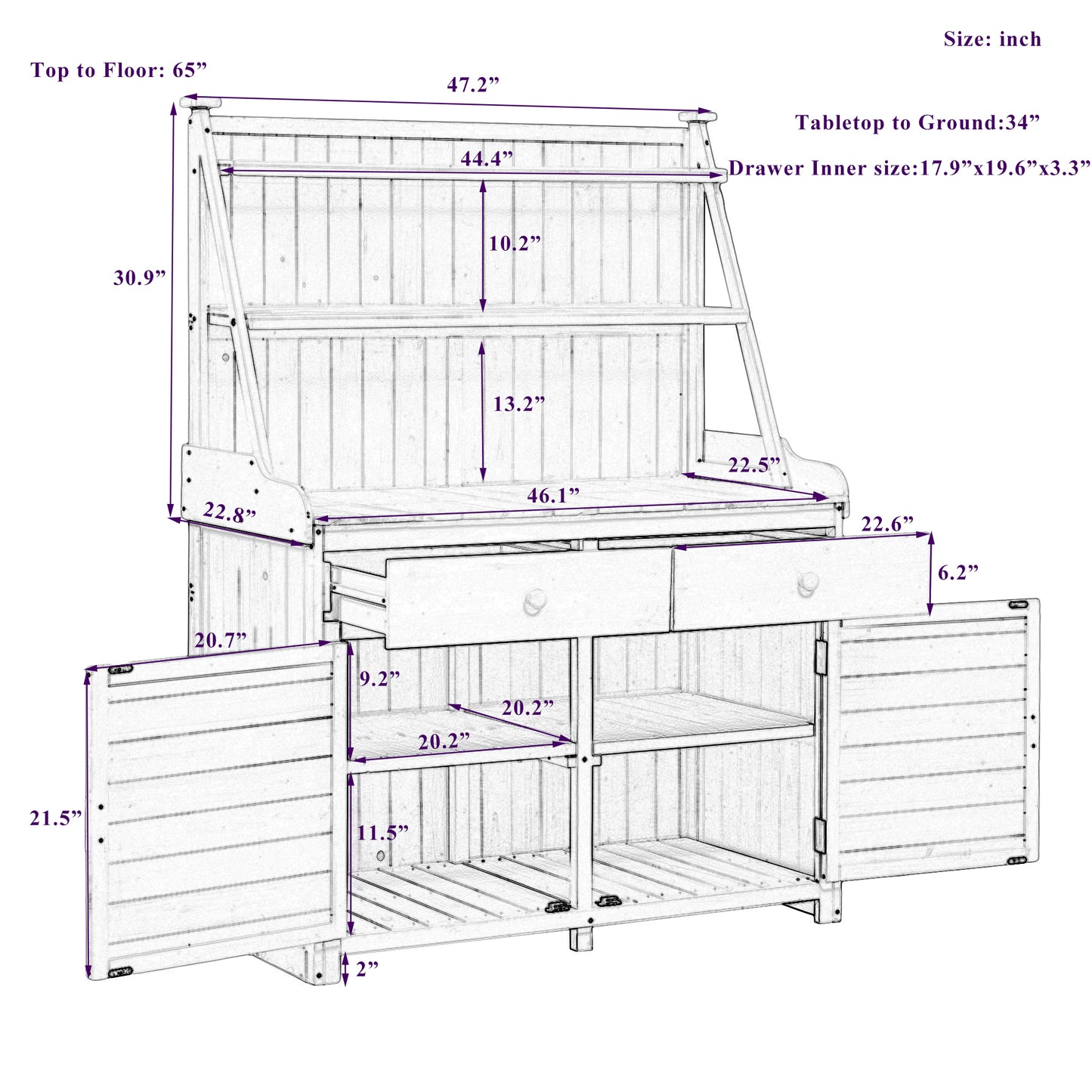 Garden Oasis Potting Bench - Stylish Storage & Workspace!