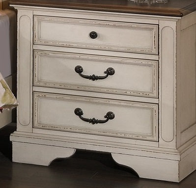 Chic White Wooden Nightstand with Drawers