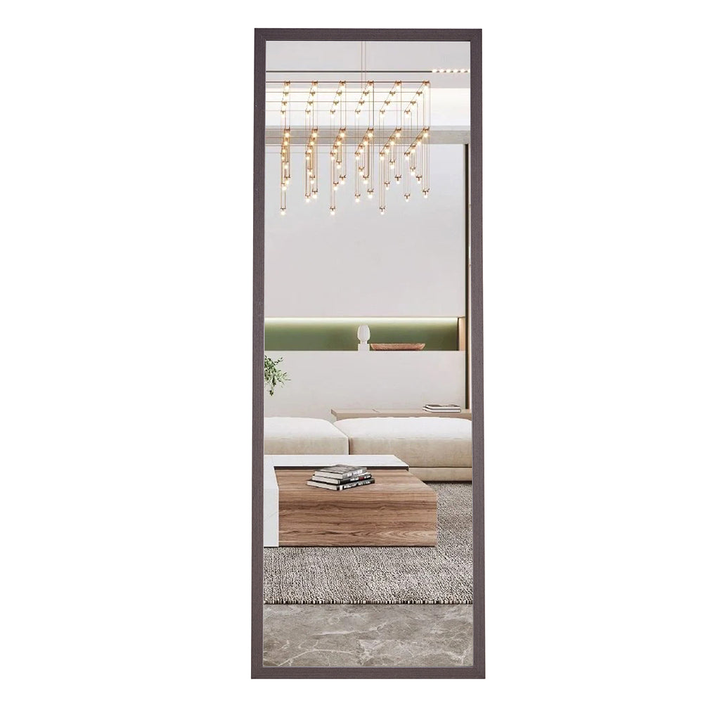 Elegant Gray Wood Full-Length Mirror